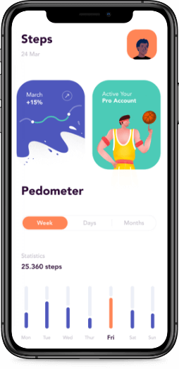 mobile app development services UI design on smartphone