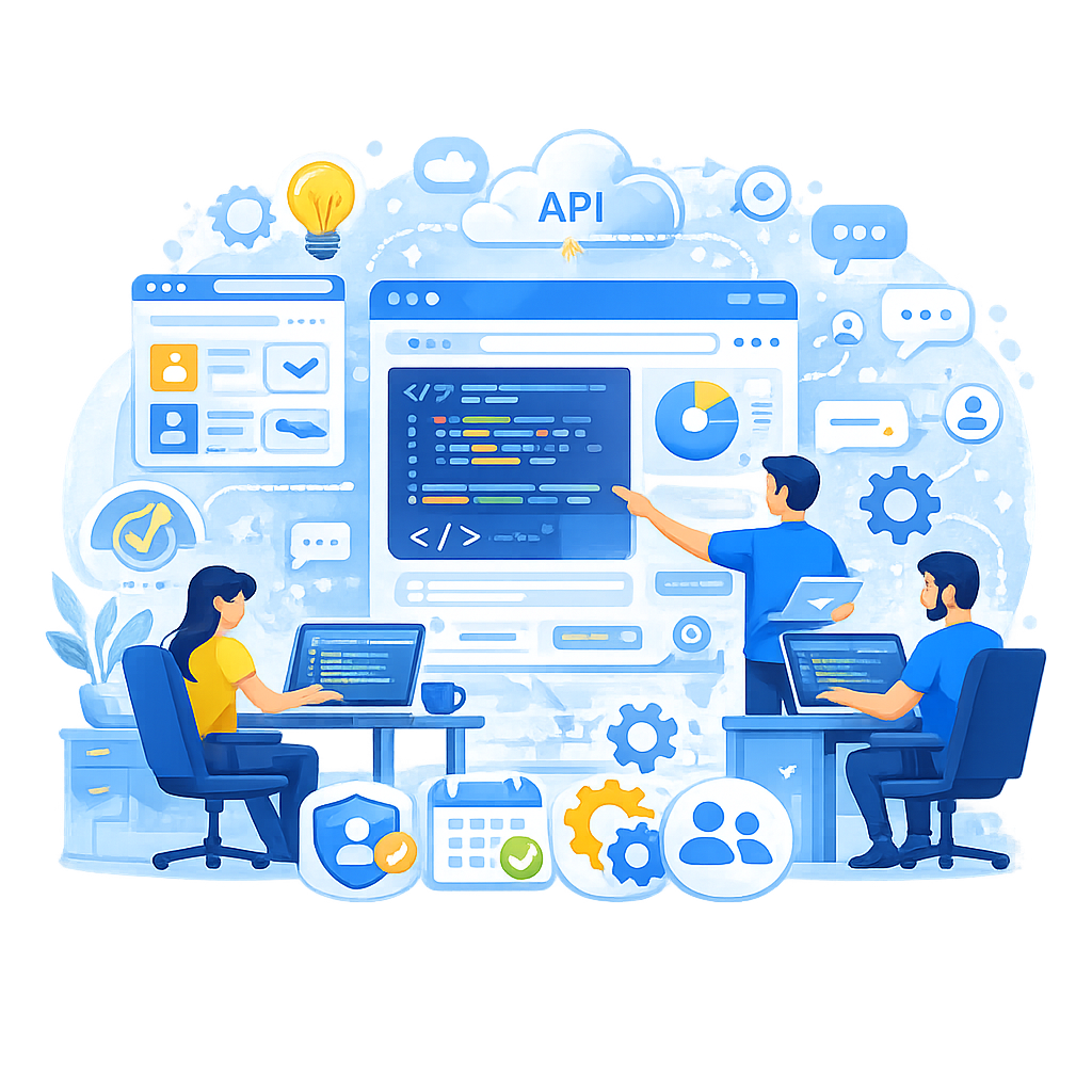 Dedicated developers providing scalable software development, team collaboration, and agile development solutions